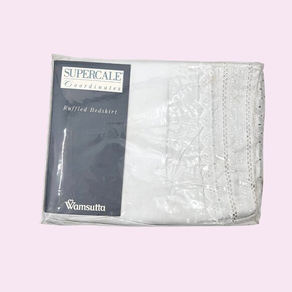 NIP WAMSUTTA KING LUXURY SUPERCALE COORDINATES WHITE EYELET ELEGANT RUFFLED BEDS - Picture 1 of 5